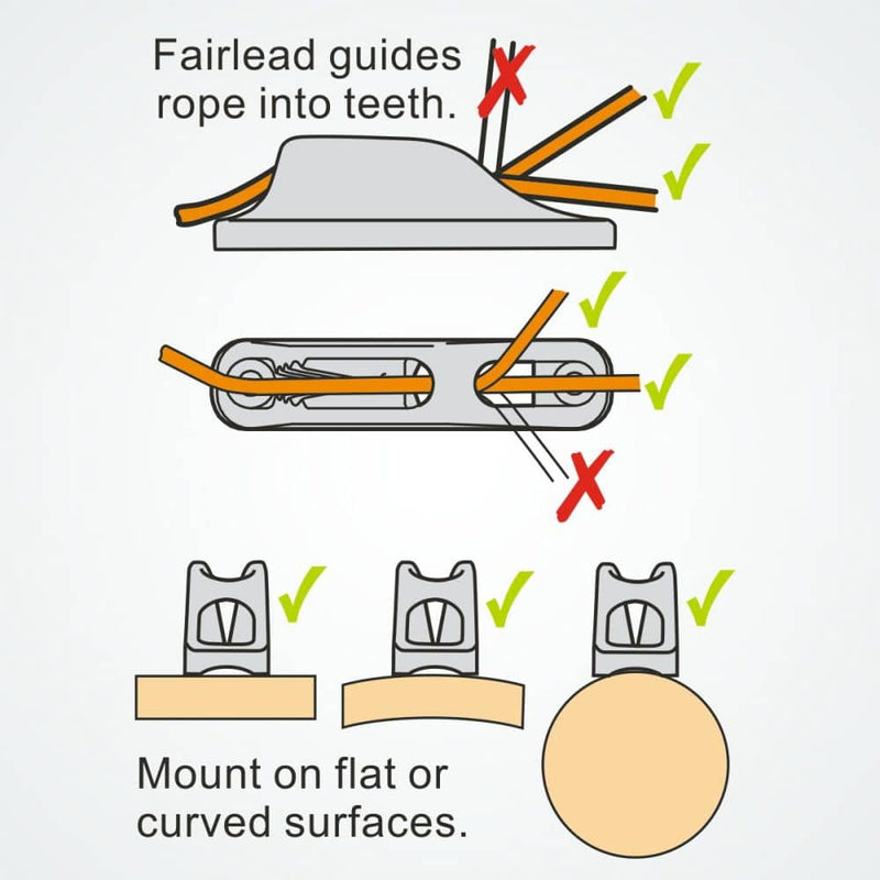 Load image into Gallery viewer, ClamCleat® Nylon Junior ø3 à 6mm, idéal pour dériveurs et kayaks, offre polyvalence pour rangement vélos dans espaces restreints. Populaire en applications nautiques et industrielles.