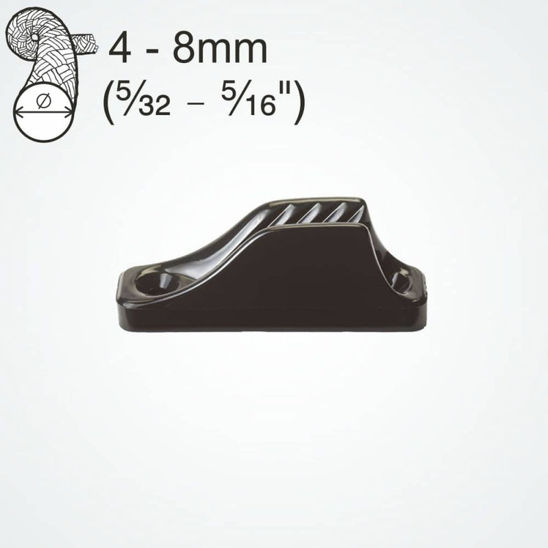 Chargez l'image dans la visionneuse de la galerie, ClamCleat® Nylon Noir ø4 à 8mm, taquet en nylon UV résistant, idéal pour dériveurs et kayaks, assurant un verrouillage rapide et efficace des cordages.