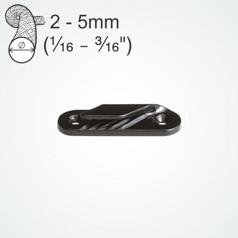 Load image into Gallery viewer, ClamCleat® Nylon Latéral Tribord ø2 à 5mm, taquet discret en nylon pour surfaces planes, idéal pour voiles et canoës, adapté à un usage extérieur continu.