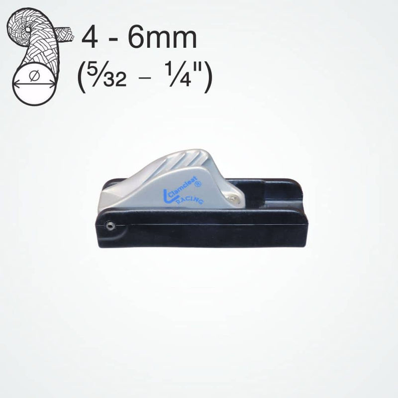 Chargez l'image dans la visionneuse de la galerie, ClamCleat® Mini Racing à Bascule ø4 à 6mm, taquet automatique pour safrans, réglable, idéal pour voiliers légers, facilite le réarmement rapide après déclenchement.