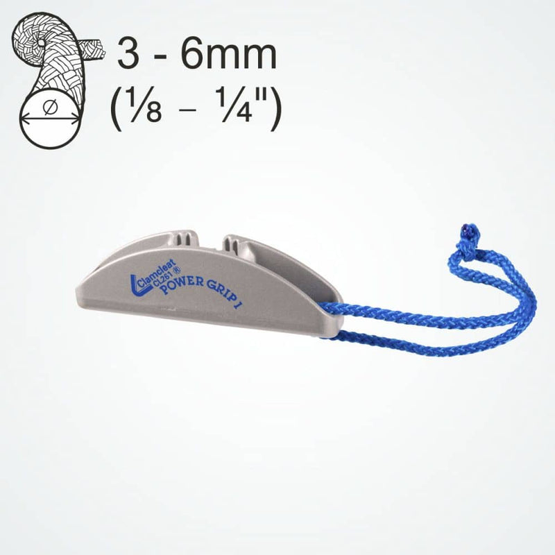 Chargez l'image dans la visionneuse de la galerie, ClamCleat® Power Grip 1 pour cordes ø3 à 6mm, outil ergonomique pour augmenter la traction dans les sports nautiques, adapté pour droitiers et gauchers.