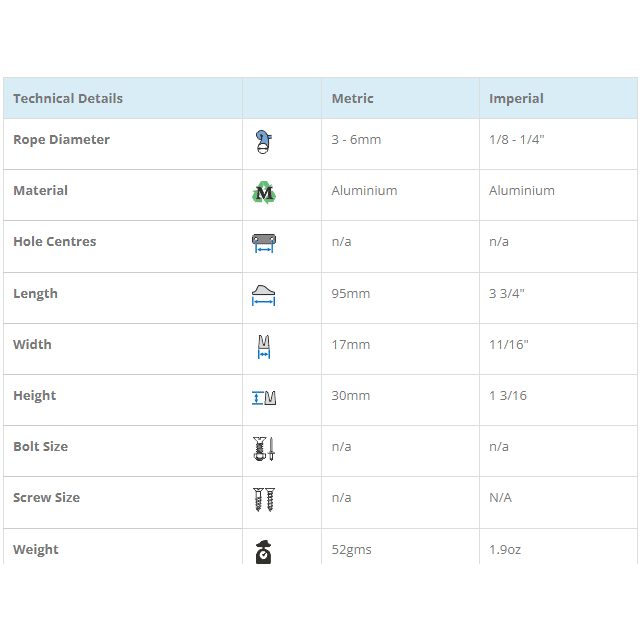 Chargez l'image dans la visionneuse de la galerie, ClamCleat® Power Grip 1 ø3 à 6mm, outil ergonomique pour doubler la traction des cordes, idéal pour voile légère et catamarans.