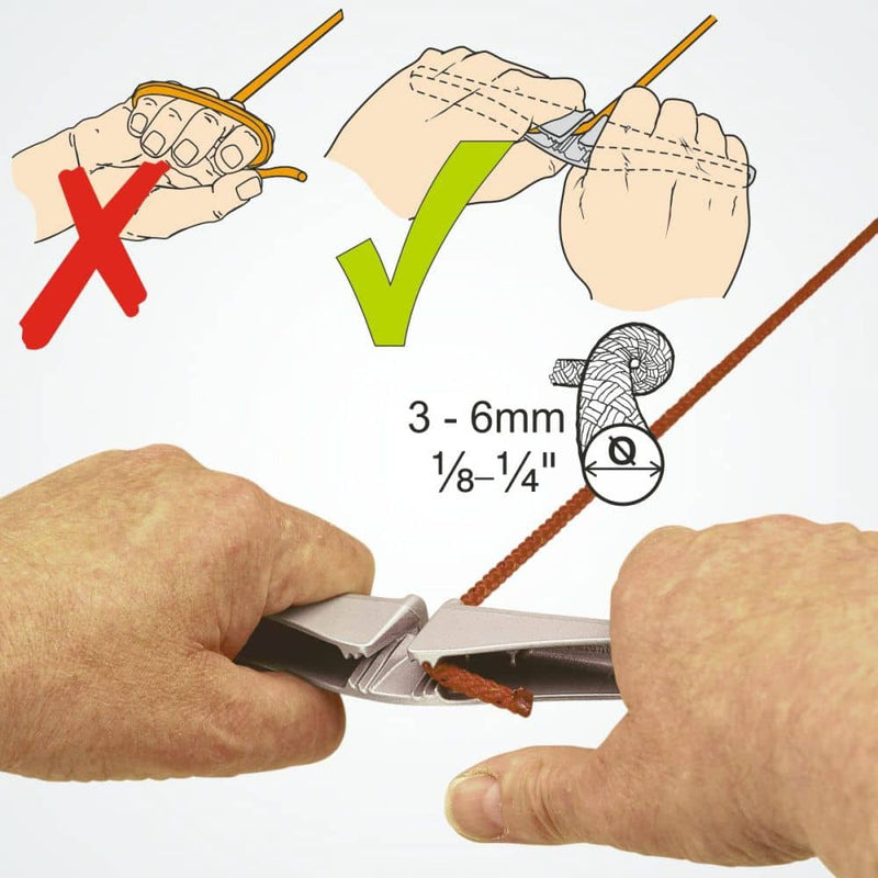 Laden Sie das Bild in Galerie -Viewer, ClamCleat® Power Grip 2 ø3 à 6mm, outil compact et robuste pour tension optimale des cordages, idéal pour voile légère. Poignée ergonomique, facile à transporter.