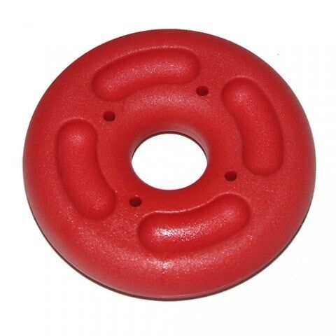 Load image into Gallery viewer, Disque de trapèze / Disque d'arrêt spinnaker en plastique rouge, forme de roue, avec trous pour montage sur mur d'escalade, diamètre extérieur 40mm, intérieur 6mm.