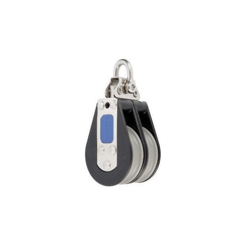 Chargez l'image dans la visionneuse de la galerie, Poulie Double à billes ø28mm pour dériveurs, optimisée pour réglages précis comme bordure ou cunningham, avec haute résistance et performance, idéale pour voile légère.