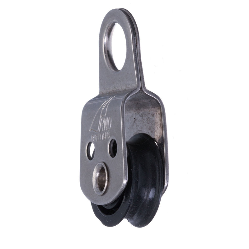 Chargez l'image dans la visionneuse de la galerie, Poulie Simple à Oeil Micro en métal avec roue en caoutchouc, idéale pour voile légère et usages industriels. Parfaite pour ligne de 6mm à 8mm.