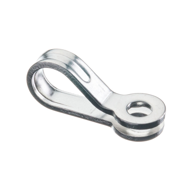 Laden Sie das Bild in Galerie -Viewer, Pontet Replié pour Cordage en métal argenté, avec boucle et trou pour fixation de 4 ou 5mm, idéal pour le gréement de voile légère.