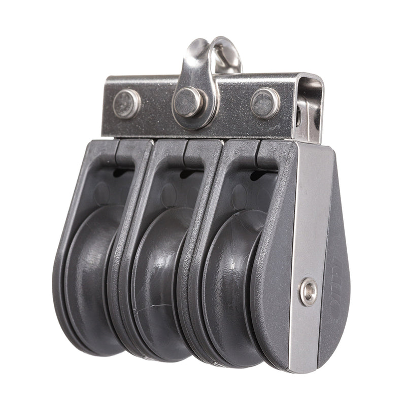 Laden Sie das Bild in Galerie -Viewer, Poulie Triple Nova robuste pour voile légère, disponible en modèles Nova 19, 38, et 57, offrant différentes capacités de charge pour dériveurs et catamarans.