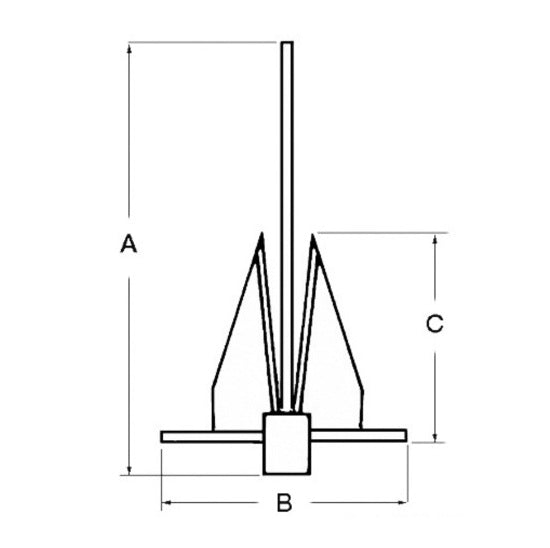 Chargez l'image dans la visionneuse de la galerie, Schèma des dimensions des ancres Danforth