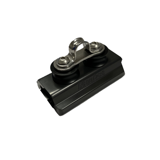 Load image into Gallery viewer, Chariot de Grand Voile Holt avec ressort, adapté pour rail Holt 14mm, supporte 200kg, avec diamètres de cordage 4mm max et écoute 6mm max.