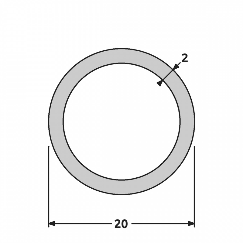 Laden Sie das Bild in Galerie -Viewer, Tube Aluminium Anodisé Noir ø20mm, diamètre extérieur 20mm, intérieur 16mm, vendu au mètre. Idéal pour applications nautiques légères, avec tolérance de coupe incluse.