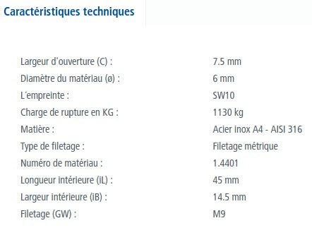 Load image into Gallery viewer, Maillon rapide inox Forte Charge, en acier inoxydable A4, diamètre 6 mm, charge de rupture 1130 kg, adapté aux conditions marines pour connexions rapides et sécurisées.