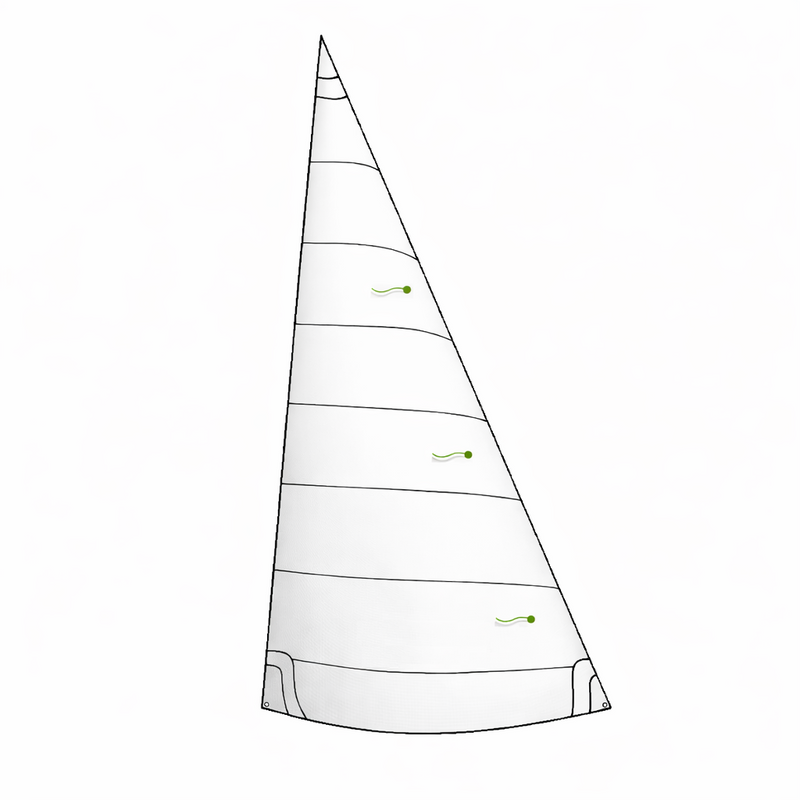 Chargez l'image dans la visionneuse de la galerie, Foc Dériveur Topaz Argo avec panneaux horizontaux et penons verts pour visualiser le flux d'air, idéal pour navigation loisir et entraînement en voile légère.