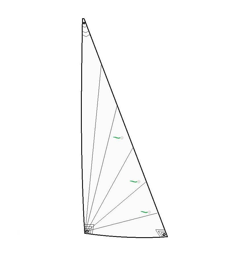 Cargue la imagen en el visor de la galería, Foc Dériveur Booxy Mylar, dessin de voile triangulaire, compatible dériveur 2Win, coupe radiale, matériau Mylar, pour voile légère.