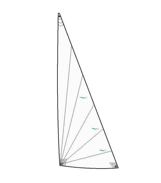 Foc Dériveur Booxy Mylar, dessin de voile triangulaire, compatible dériveur 2Win, coupe radiale, matériau Mylar, pour voile légère.