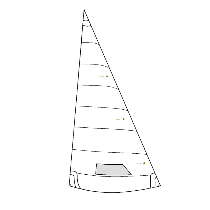 Chargez l'image dans la visionneuse de la galerie, Voile Foc Dériveur Topaz Argo avec lattes horizontales, fenêtre de visibilité, penons, points de ris, idéale pour navigation de loisir et écoles de voile.