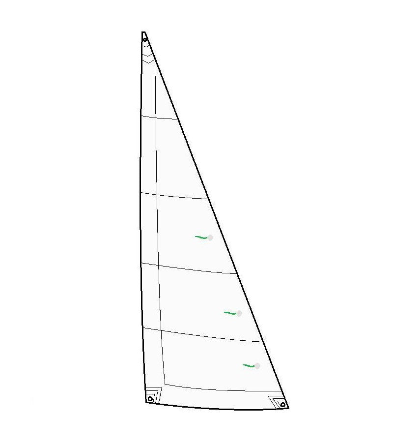 Laden Sie das Bild in Galerie -Viewer, Foc adaptable Dériveur RS Feva en tissu Dacron 210gr, coupe cross-cut, idéal pour la voile légère. Options spécifiques disponibles chez Yachting Thommeret.