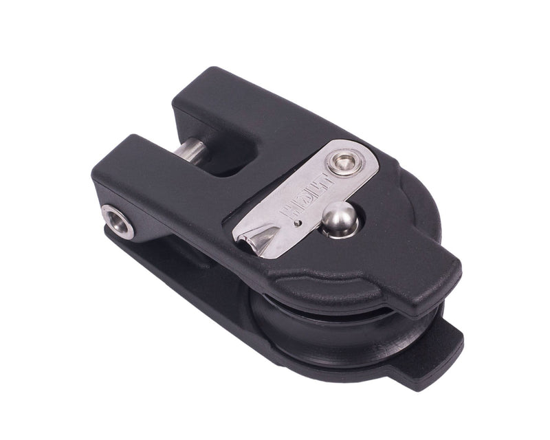 Chargez l'image dans la visionneuse de la galerie, Poulie Ouvrante ø40mm, bloc à réa en composite nylon/fibre de verre et axe inox, idéal pour applications de voile légère en dériveur et catamaran.