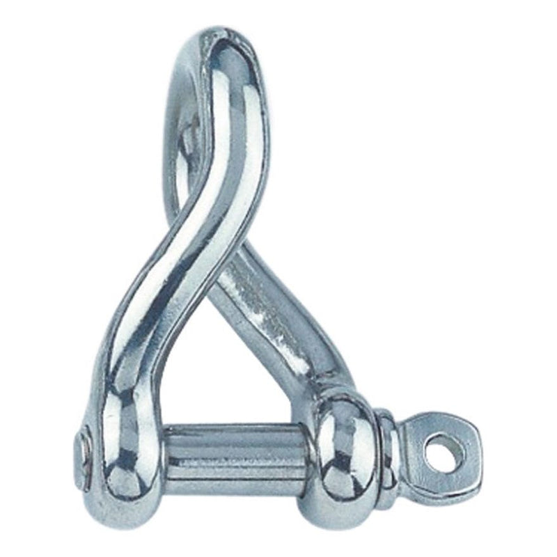 Chargez l'image dans la visionneuse de la galerie, Manille Torse 90° Standard en inox A4 pour accastillage voile légère, détail chaîne et crochet, idéale pour dériveur et catamaran, charge jusqu’à 1500kg.