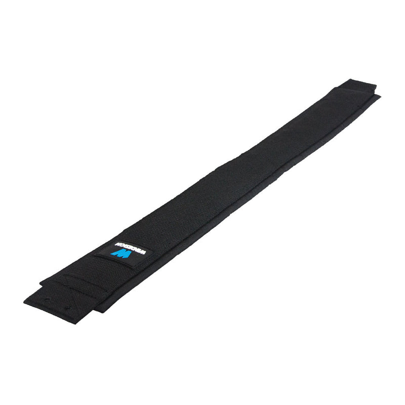 Load image into Gallery viewer, Sangle de Rappel rembourrée Laser® avec sangles noires et tissu résistant, idéale pour sécuriser et protéger le matériel nautique sur barres de toit.