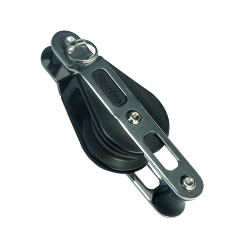 Chargez l'image dans la visionneuse de la galerie, Poulie à Ringot à billes Ø29mm, gros plan montrant sa simplicité et robustesse, idéale pour voiliers, supporte 350kg, fabrique en aluminium.