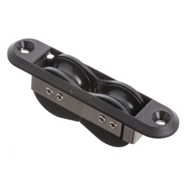 Chargez l'image dans la visionneuse de la galerie, Poulie à Encastrer à billes Double avec deux réas côte à côte, idéale pour guider les cordages sur voiliers, avec roulements en acier inoxydable pour durabilité.