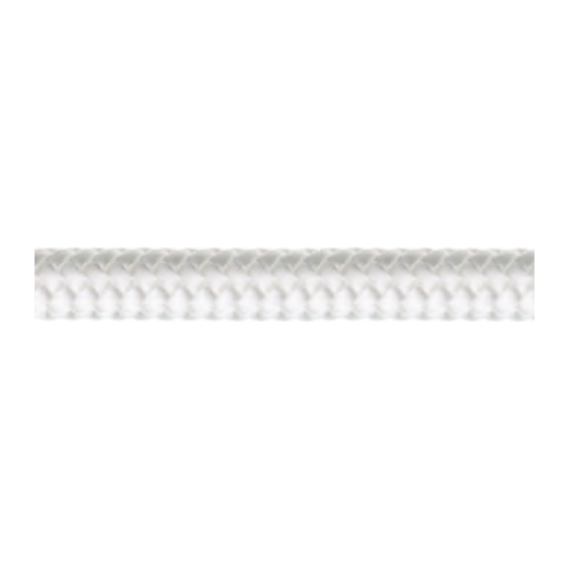 Laden Sie das Bild in Galerie -Viewer, Cordage Voileries Compact Line Polyester ø8 - Blanc, gros plan sur tressage double et compact, idéal pour ralingue et guindant, vendu au mètre.