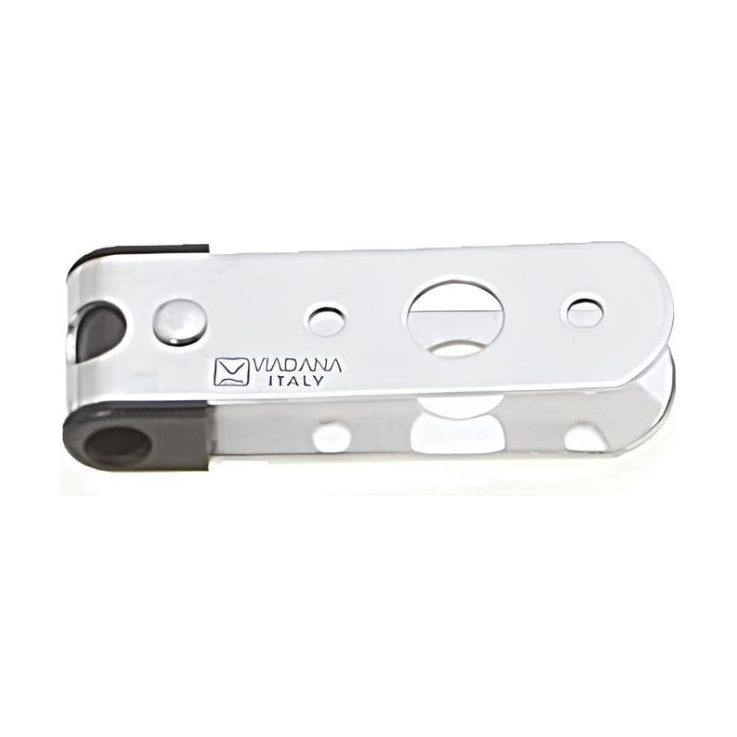 Chargez l'image dans la visionneuse de la galerie, Fémelot Safran Inox en métal argenté et noir, avec insert en nylon, conçu pour un maintien optimal sur aiguillot. Fixation par trous de 5mm.