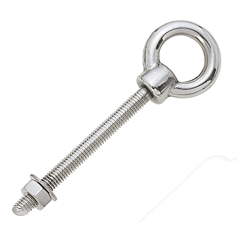 Chargez l'image dans la visionneuse de la galerie, Boulon à œil à tige filetée avec écrou inox, idéal pour accastillage voile légère, inclus deux rondelles.