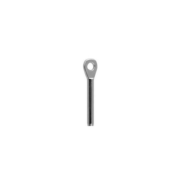 Carregue a imagem no visualizador da galeria, Terminaison à Oeil en inox A4 AISI 316, embout à sertir, œil à l'autre extrémité, pour câbles de 3mm à 5mm.