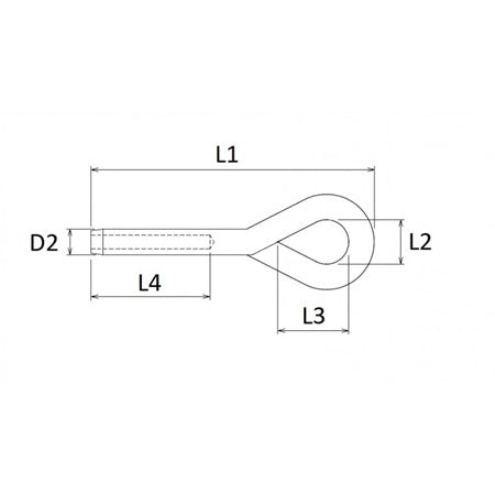 Load image into Gallery viewer, Terminaison à Grand Oeil à sertir en acier inoxydable 316, conçue pour voile légère, inspirée d'une cosse-coeur, idéale pour trapèze et étai.