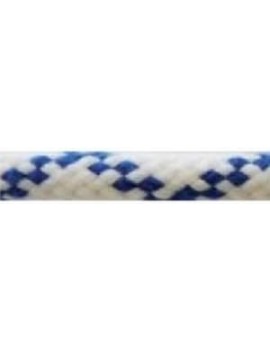 Ecoute polyester 32F "Touché coton" Ø8mm blanc fils bleus