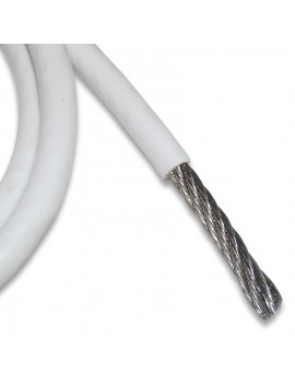 Câble inox souple 7x7 Ø2.5mm gaine blanche