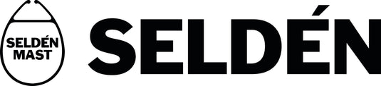 Texte noir sur fond blanc, logo stylisé avec lettre S et triangle, évoquant l'équipement nautique pour voile légère.