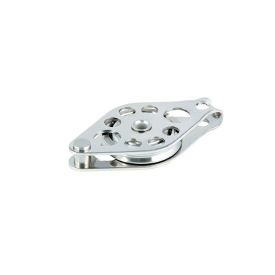 Poulie à Ringot à billes Réa Inox, tout métal, pour charges lourdes, idéale pour câbles, résistante jusqu'à 1000kg, essentielle pour voile légère et nautisme.