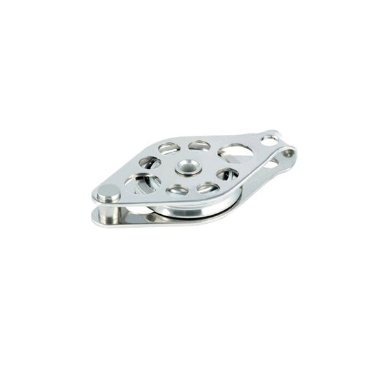 Poulie à Ringot à billes Réa Inox, tout métal, pour charges lourdes, idéale pour câbles, résistante jusqu'à 1000kg, essentielle pour voile légère et nautisme.