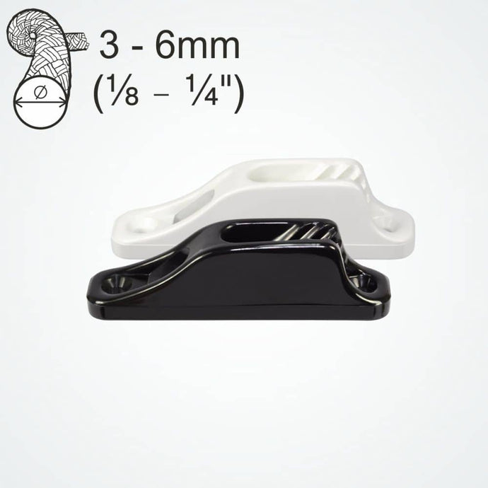 ClamCleat® Nylon Junior ø3 à 6mm, taquet en nylon populaire, idéal pour dériveurs et kayaks, polyvalent pour un rangement efficace dans divers espaces.