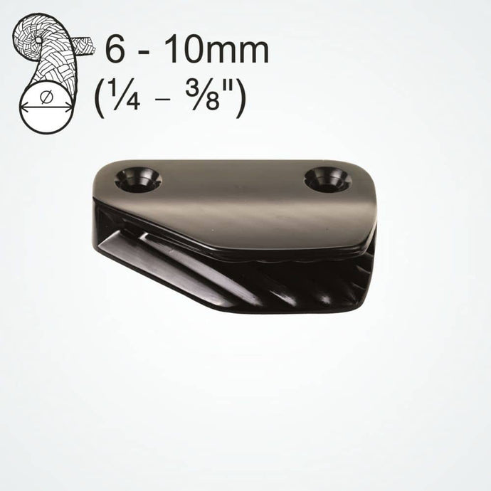 ClamCleat® Nylon Latéral Babord ø6 à 10mm, taquet en nylon discret et économique, idéal pour dériveurs et applications non marines, fixation par boulons ou vis.