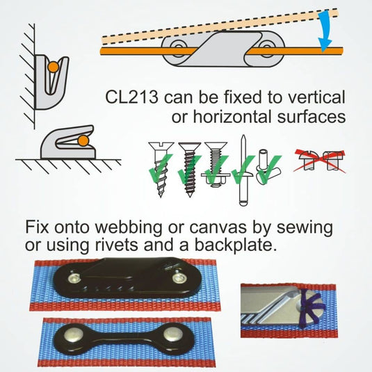 ClamCleat® Nylon Latéral Tribord ø2 à 5mm, idéal pour voiles légères, dériveurs et kayaks. Discret et résistant, parfait pour une utilisation nautique continue.