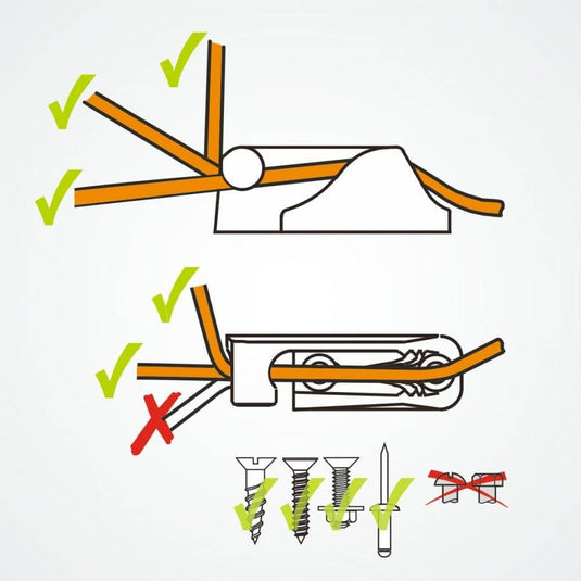 ClamCleat® Alu Ouvert Babord court ø3 à 6mm, guide-câble à entrée latérale pour fixer et retirer facilement les lignes ou bouts.