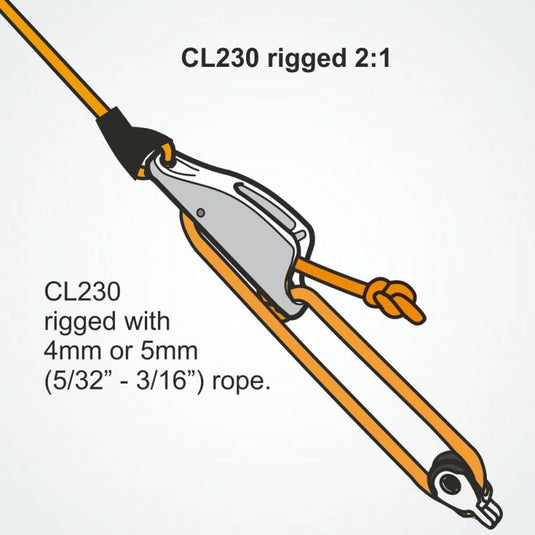 ClamCleat® Alu Junior Racing Mk1 avec Réa bas ø3 à 6mm, idéal pour cordages sous pont/mât, finition argentée ou anodisée, pour dériveurs et yachts.