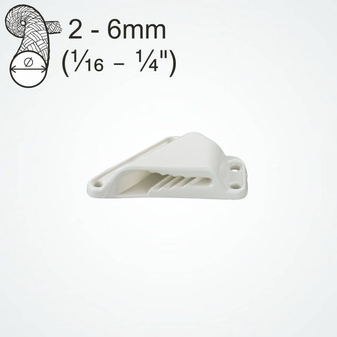 ClamCleat® Nerf de Chute Voile ø2 à 6mm, profil bas, idéal pour fixer les cordages de voile, compatible avec tissus techniques pour dériveurs et catamarans.