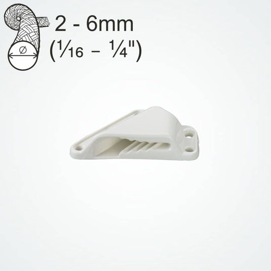 ClamCleat® Nerf de Chute Voile ø2 à 6mm, profil bas, idéal pour fixer les cordages de voile, compatible avec tissus techniques pour dériveurs et catamarans.