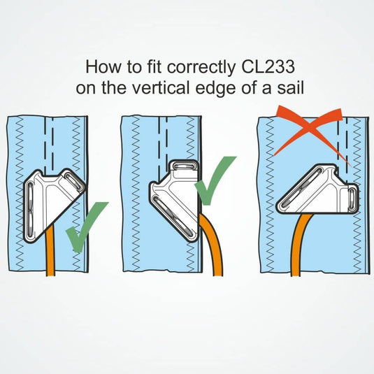 ClamCleat® Nerf de Chute Voile ø2 à 6mm, profil bas et lisse, idéal pour fixer cordages de voile sur dériveurs et catamarans de sport.