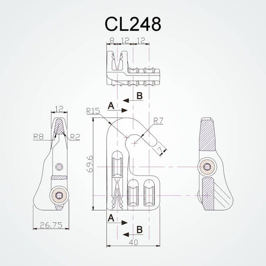 Clam-Cleat Palan Alu 3 réas, idéal pour tension de voile, offre un avantage de 6:1 avec poulie, pour planches et chars à voile.