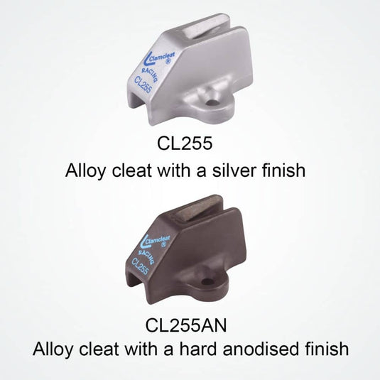 ClamCleat® Alu Inversé Omega ø3 à 6mm, système de blocage innovant pour cordage, idéal pour applications sous pont ou mât dans la voile légère.