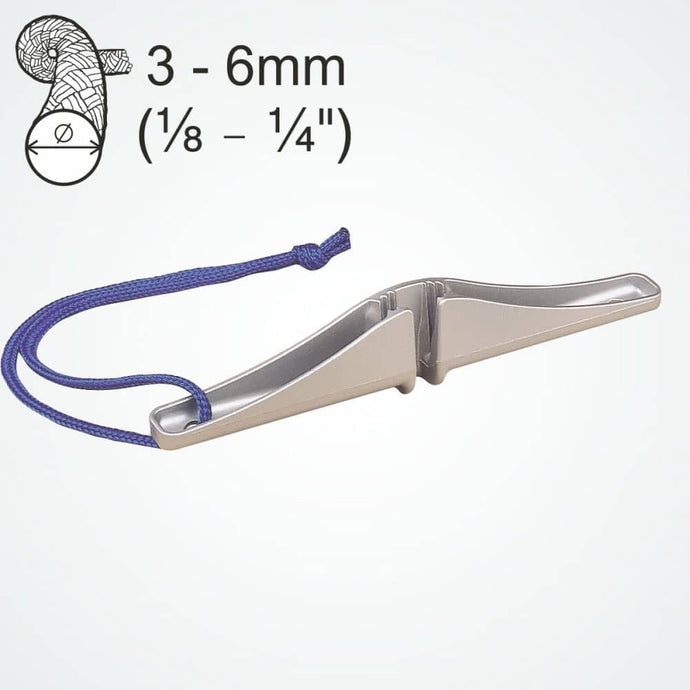 ClamCleat® Power Grip 2 ø3 à 6mm, outil léger et robuste pour tension optimale des cordages, idéal pour planches à voile et dériveurs.