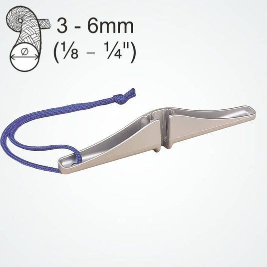 ClamCleat® Power Grip 2 ø3 à 6mm, outil léger et robuste pour tension optimale des cordages, idéal pour planches à voile et dériveurs.