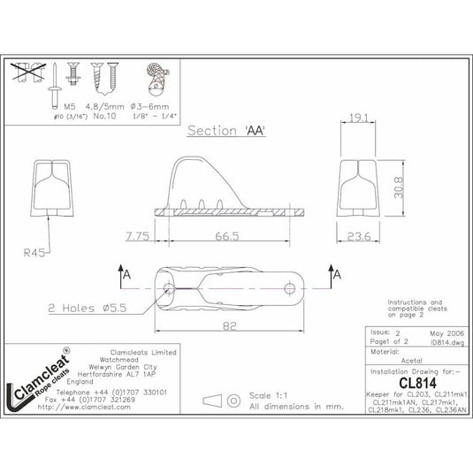 Cage Lock pour Clam-Cleat CL203, dispositif empêchant les blocages accidentels des cordages, idéal pour optimiser la performance en voile légère.