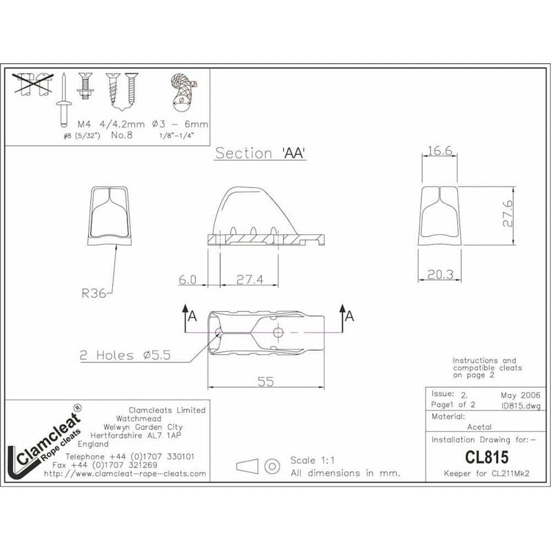 Load image into Gallery viewer, Cage Lock pour ClamCleat® CL211Mk2, dispositif empêchant les blocages accidentels, améliore la performance en maintenant les cordages hors des mâchoires du taquet, idéal pour dériveurs.
